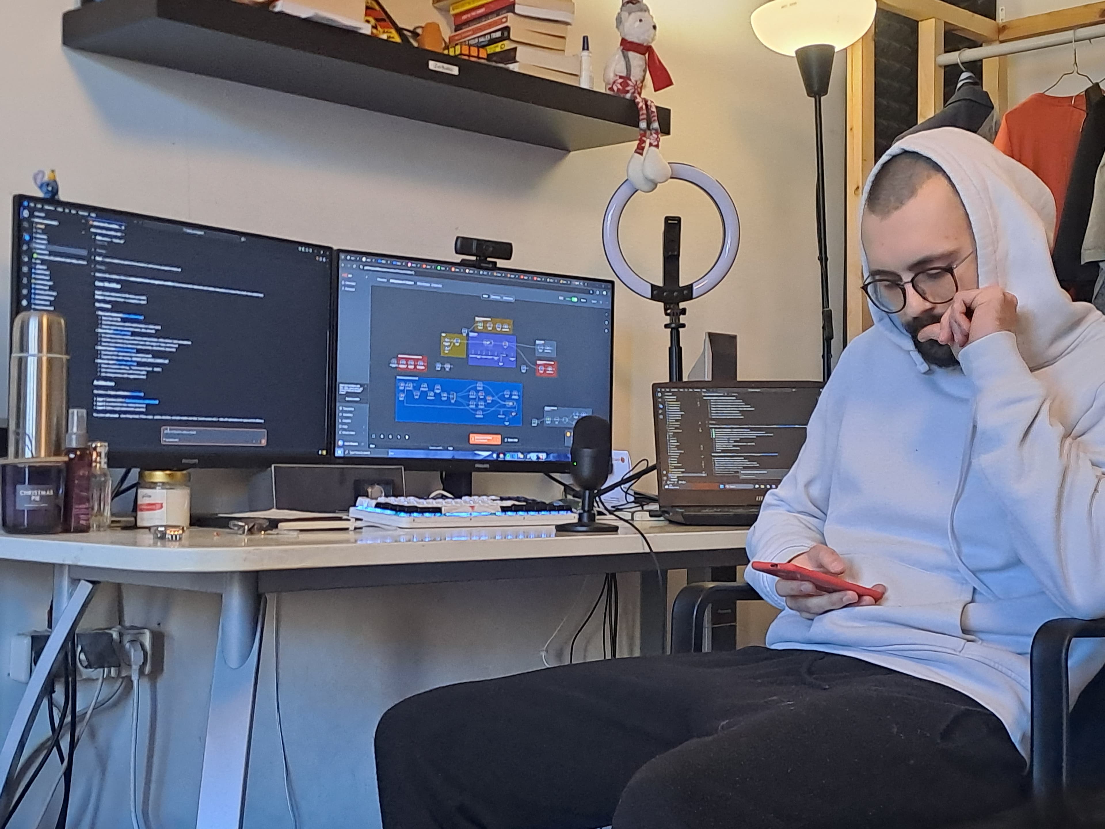 Karlis at his desk